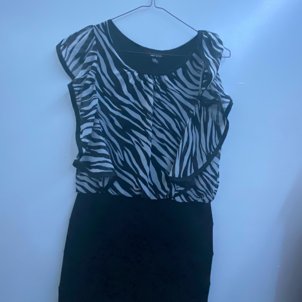 Zebra print pencil skirt dress